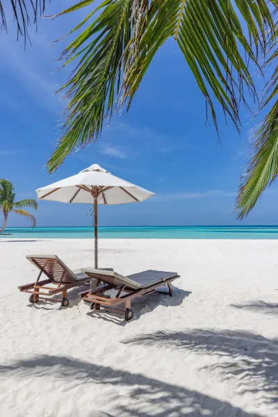 Vibrant Caribbean beach with crystal turquoise waters - tropical paradise escape